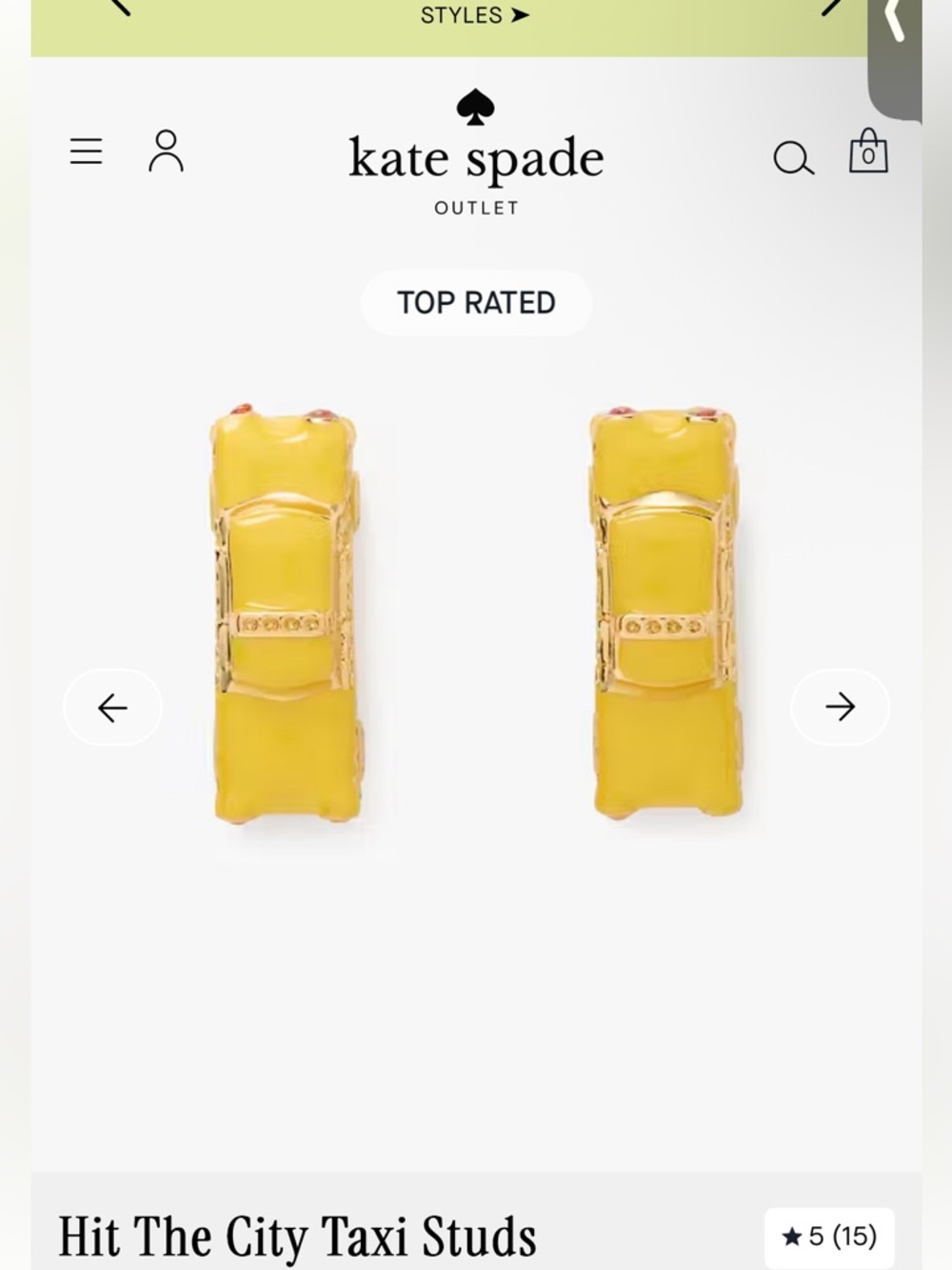 Kate Spade Hit The City Yellow Taxi stud earrings